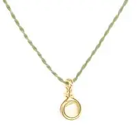 Gold-accented peridot pendant necklace, 'Green Wrap' - Gold-Plated Copper Wire Pendant Necklace with Peridot Stone