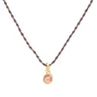 Gold-accented garnet pendant necklace, 'Red Wrap' - 18k Gold-Plated Copper Wire Pendant Necklace with Garnet Gem
