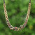 Unakite pendant necklace, 'Colorful Orchids' - Adjustable Pendant Necklace with Unakite Chips Brass Beads (image 2) thumbail