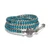 Howlite wrap bracelet, 'Tranquil Flower' - Oxidized Floral Leather-Accented Blue Howlite Wrap Bracelet (image 2c) thumbail