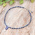 Lapis lazuli and apatite beaded pendant necklace, 'Royal Blue Heart' - Lapis Lazuli Apatite Necklace with 950 Silver Heart Pendant (image 2b) thumbail
