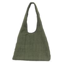 Cotton shoulder bag, 'Thai Texture in Green' - Bohemian-Inspired Moss Green Pintucked Cotton Shoulder Bag