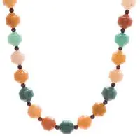 Garnet and jade beaded necklace, 'Joyful Jade' - Natural Jade and Garnet Beaded Necklace Crafted in Thailand