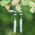 Multi-gemstone dangle earrings, 'Distinguished Pearl' - Hill Tribe-Inspired Multi-Gemstone Dangle Hook Earrings (image 2) thumbail