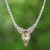 Citrine macrame pendant necklace, 'Shimmering Glory' - 6.5-Carat Citrine Brass Beaded Macrame Pendant Necklace (image 2) thumbail