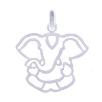 Sterling silver pendant, 'Ganesha Presence' - Inspirational Brushed-Satin Sterling Silver Ganesha Pendant