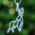 Sterling silver pendant, 'Natural Presence' - Nature-Inspired Brushed-Satin Sterling Silver Deer Pendant (image 2) thumbail