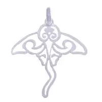 Sterling silver pendant, 'Marine Presence' - Ocean-Themed Brushed-Satin Sterling Silver Stingray Pendant