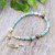 Multi-gemstone beaded bracelet, 'Aqua Pearl' - Cool-Palette Adjustable Multi-Gemstone Beaded Pearl Bracelet (image 2c) thumbail