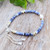 Multi-gemstone beaded bracelet, 'Pearl of Truth' - Thai-Made Multi-Gemstone Pearl Beaded Bracelet in Blue Hues (image 2c) thumbail
