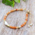 Multi-gemstone beaded bracelet, 'Pearl of Bliss' - Handmade Multi-Gemstone Pearl Beaded Bracelet in Warm Hues (image 2) thumbail