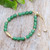 Green quartz beaded bracelet, 'Fortunate Fish' - Good Fortune Green Quartz Beaded Bracelet with Fish Pendant (image 2) thumbail