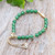 Green quartz beaded bracelet, 'Fortunate Fish' - Good Fortune Green Quartz Beaded Bracelet with Fish Pendant (image 2c) thumbail