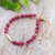 Quartz beaded bracelet, 'Romantic Fish' - Romantic-Inspired Red Quartz Beaded Bracelet with Fish Charm (image 2) thumbail