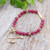 Quartz beaded bracelet, 'Romantic Fish' - Romantic-Inspired Red Quartz Beaded Bracelet with Fish Charm (image 2c) thumbail