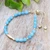 Blue quartz beaded bracelet, 'True Fish' - Ocean-Inspired Blue Quartz Beaded Bracelet with Fish Pendant (image 2) thumbail