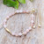 Rose quartz beaded bracelet, 'Dulcet Fish' - Whimsical Rose Quartz Beaded Bracelet with Fish Pendant (image 2) thumbail