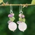 Multi-gemstone cluster earrings, 'Thai Kindness' - Thai-Made Multi-Gemstone Cluster Earrings in Pale Pink Hues (image 2) thumbail