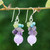 Multi-gemstone cluster earrings, 'Thai Spell' - Purple-Palette Multi-Gemstone Cluster Earrings from Thailand (image 2) thumbail