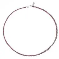 Silver beaded choker necklace, 'Exquisite Crimson' - Adjustable Red Choker Necklace with Hill Tribe Silver Beads