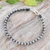 Silver beaded wristband bracelet, 'Exquisite Ebony' - Black Wristband Bracelet with Thai Hill Tribe Silver Beads (image 2) thumbail