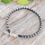 Silver beaded wristband bracelet, 'Exquisite Ebony' - Black Wristband Bracelet with Thai Hill Tribe Silver Beads (image 2c) thumbail