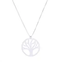 Sterling silver pendant necklace, 'Roots of Life' - Openwork Minimalist Tree of Life-Themed Silver Necklace