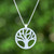 Sterling silver pendant necklace, 'Roots of Life' - Openwork Minimalist Tree of Life-Themed Silver Necklace (image 2) thumbail