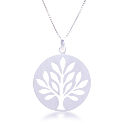 Sterling silver pendant necklace, 'Timeless Tree' - Silver Necklace with Openwork Tree of Life-Themed Pendant