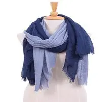 Handwoven scarves, 'Graceful Splendor' (pair) - Pair of Handwoven Scarves in Navy Blue and Cadet Blue Hues