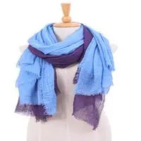 Handwoven scarves, 'Graceful Elegance' (pair) - Handwoven Scarves in Eggplant and Periwinkle Tones (Pair)