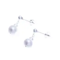 Cultured pearl dangle earrings, 'Eternal Grace' - Silver Dangle Earrings with Natural White Cultured Pearls