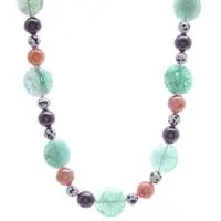 Quartz and jasper beaded choker necklace, 'Garden Symphony' - Adjustable Choker Necklace with Quartz and Jasper Beads