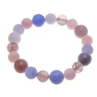 Multi-gemstone beaded stretch bracelet, 'Celestial Harmony' - Handcrafted Quartz Moonstone Agate Beaded Stretch Bracelet