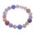 Multi-gemstone beaded stretch bracelet, 'Celestial Harmony' - Handcrafted Quartz Moonstone Agate Beaded Stretch Bracelet thumbail