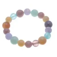 Multi-gemstone beaded stretch bracelet, 'Hypnotic Harmony' - Colorful Stretch Bracelet with Quartz Moonstone Agate Beads