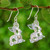 Handblown glass dangle earrings, 'Purple Bunny Bliss' - Rabbit-Themed Handblown Glass Dangle Earrings in Purple Hue (image 2) thumbail