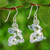 Handblown glass dangle earrings, 'Blue Bunny Bliss' - Handblown Glass Dangle Earrings with Rabbit Motif in Blue (image 2) thumbail