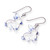 Handblown glass dangle earrings, 'Blue Bunny Bliss' - Handblown Glass Dangle Earrings with Rabbit Motif in Blue (image 2d) thumbail