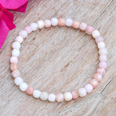 Opal beaded bracelet, 'Pure Emotions' - October Birthstone Faceted 22-Carat Opal Beaded Bracelet