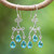 Green quartz chandelier earrings, 'Aqua Angel' - Natural Pear Green Quartz Chandelier Earrings with 2 Carats (image 2) thumbail