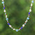 Cultured pearl and glass beaded necklace, 'Sky Berries' - Natural White Cultured Pearl and Blue Glass Beaded Necklace (image 2) thumbail