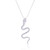 Sterling silver pendant necklace, 'Serpentine Spark' - 925 Sterling Silver Necklace with Cubic Zirconia Eyed Snake thumbail