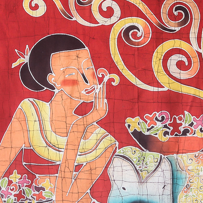 Wandbehang aus Baumwollbatik - Handgefertigter Wandbehang aus thailändischer Batik-Baumwolle