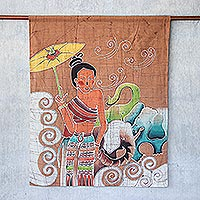 Batik Cotton Wall Hanging,'Grace and Power'