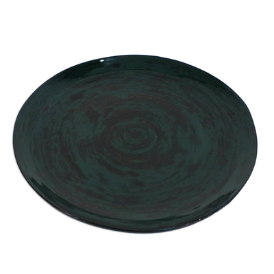 Lacquered bamboo centerpiece, 'Whirlpool' - Lacquered bamboo centerpiece