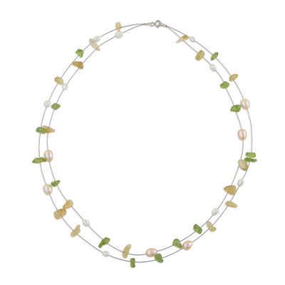 Fair Trade Pearl and Peridot Necklace