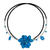 Beaded choker, 'Delicate in Blue' - Unique Floral Turquoise Colored Choker thumbail