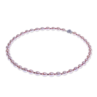 Halskette aus Perlen und Granatsträngen - Halskette aus Perlen und Granatsträngen