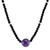 Onyx and amethyst beaded necklace, 'Brilliant' - Unique Beaded Amethyst and Onyx Necklace thumbail